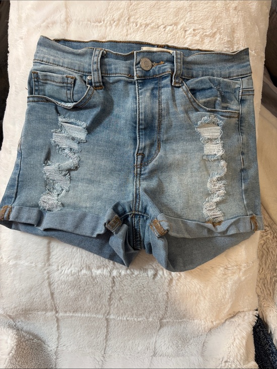 PacSun Pants - PacSun Light Blue Ripped Cuffed Denim Shorts